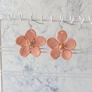Springtime Pink Flower Earrings